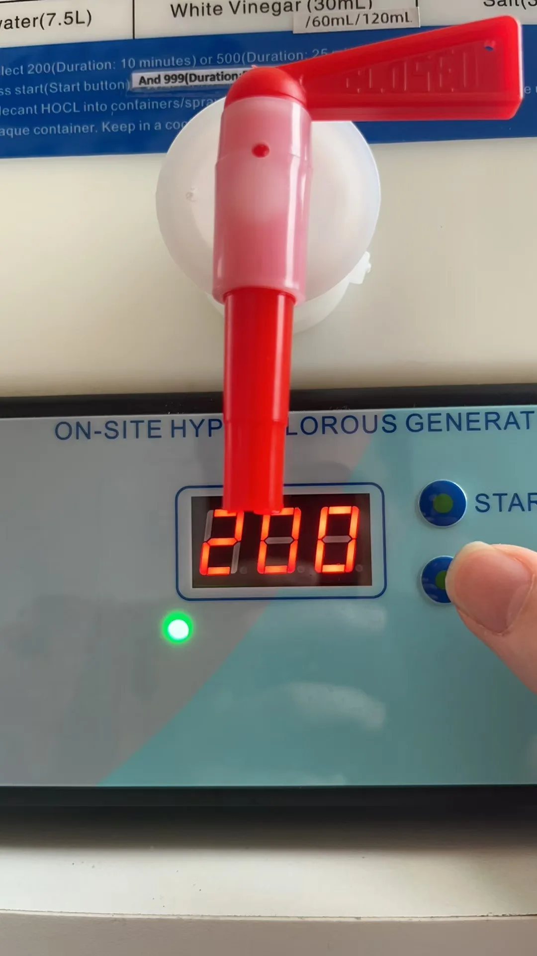 Système de production d'acide hypochloreux pH5.5-6.5 Distributeur HOCL 200PPM et 500PPm