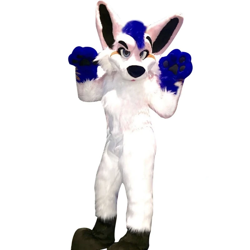 

Husky Dog Fox Medium Long Fur Mascot Costume Walking Halloween Christmas and Large Event Suit Party Role Play