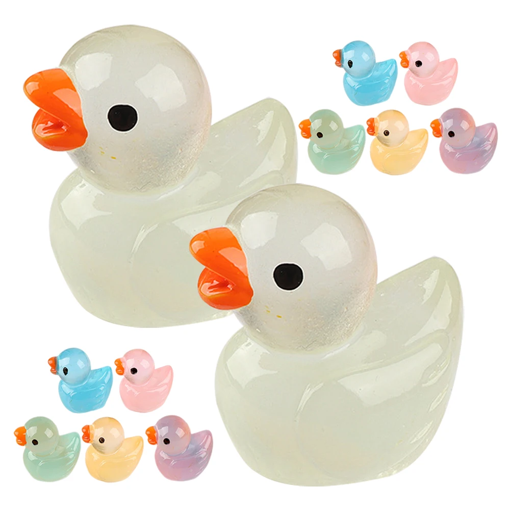 12-teilige Statue, simuliertes Spielzeug, Ornament, Mini-Enten, Kunstharz, Miniatur-Dekorfiguren