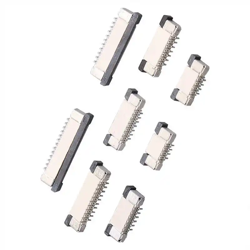 1.0MM LCD connector flat tape with locking cable for vertical surface mount with crossed pins 4/6/8/10/12/30P