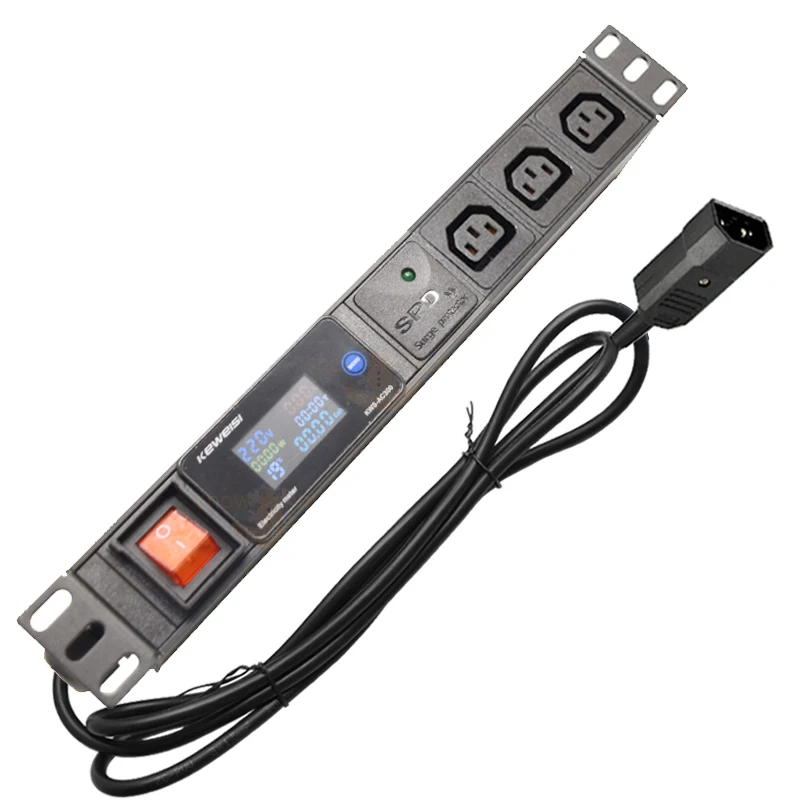 

IEC C13 Outlets power strip Digital Electricity meter surge protector 3 Ways C13 PDU Cabinet socket