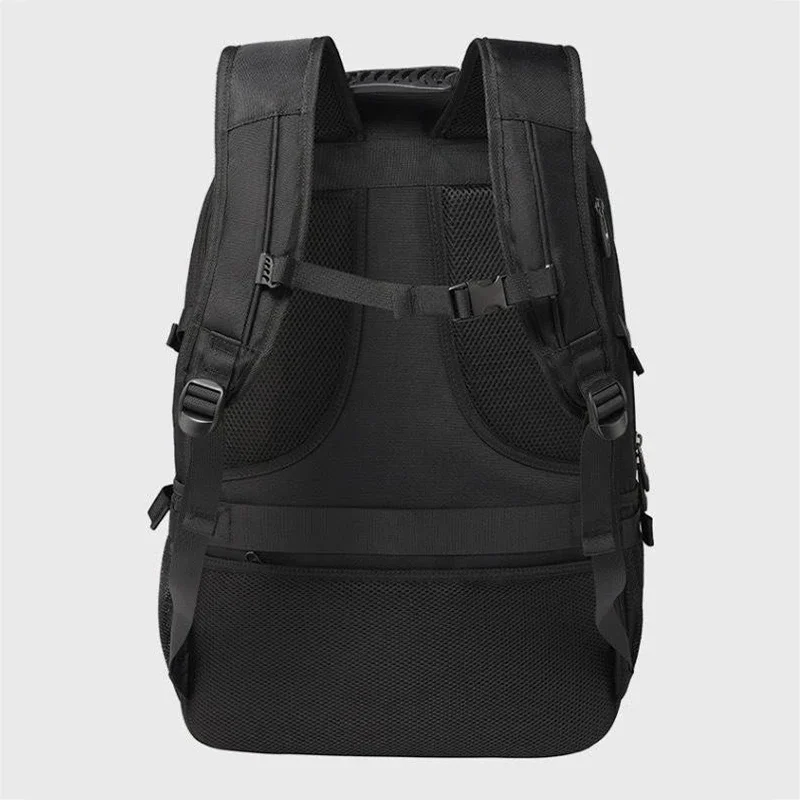 50L Großer Reiserucksack für Herren mit Separatem Schuhfach, Business-Tasche, Outdoor-Sport, Wasserdichter Schwarzer Aufbewahrungsrucksack – Detail 4