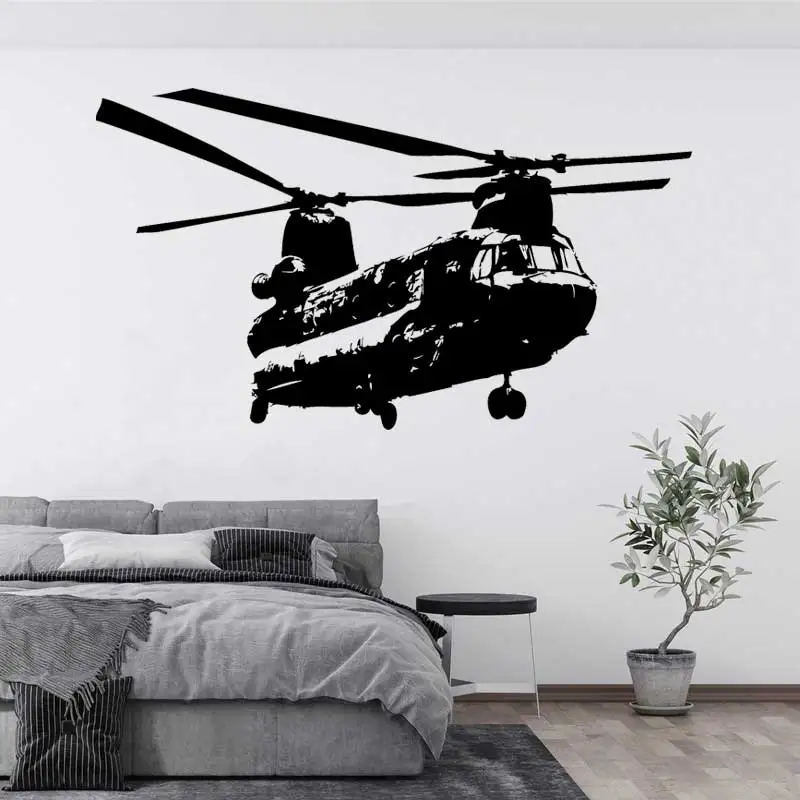 Chinook Helicopter Wall Stickers War Weapons Air Vehicles Military Summer Camp Military Weapons Lovers Home Decor Vinyl Decals 1