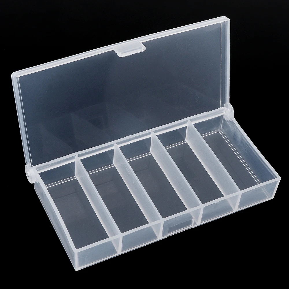 5 Grid Transparent PP Fishing Box Lure hooks Connector Case Collection Tools