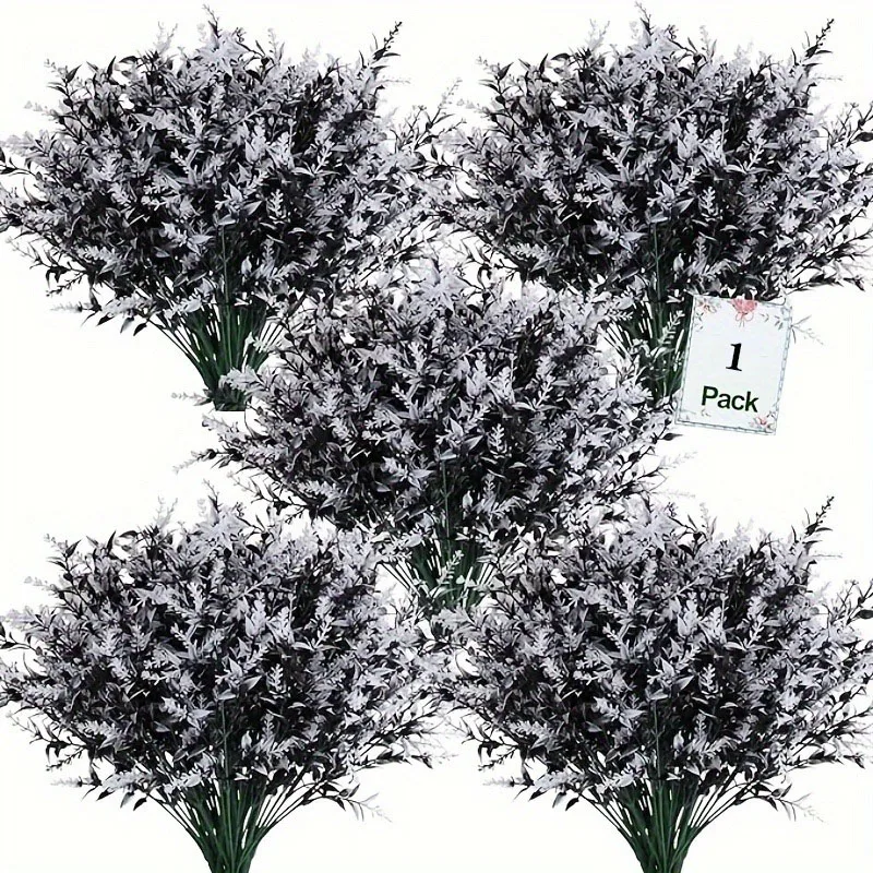 cheap1pcs Black and white Faux UV Resistant Fake Flowers Artificial Plants Plastic Decor Outdoor Plastic lavender fake flower we