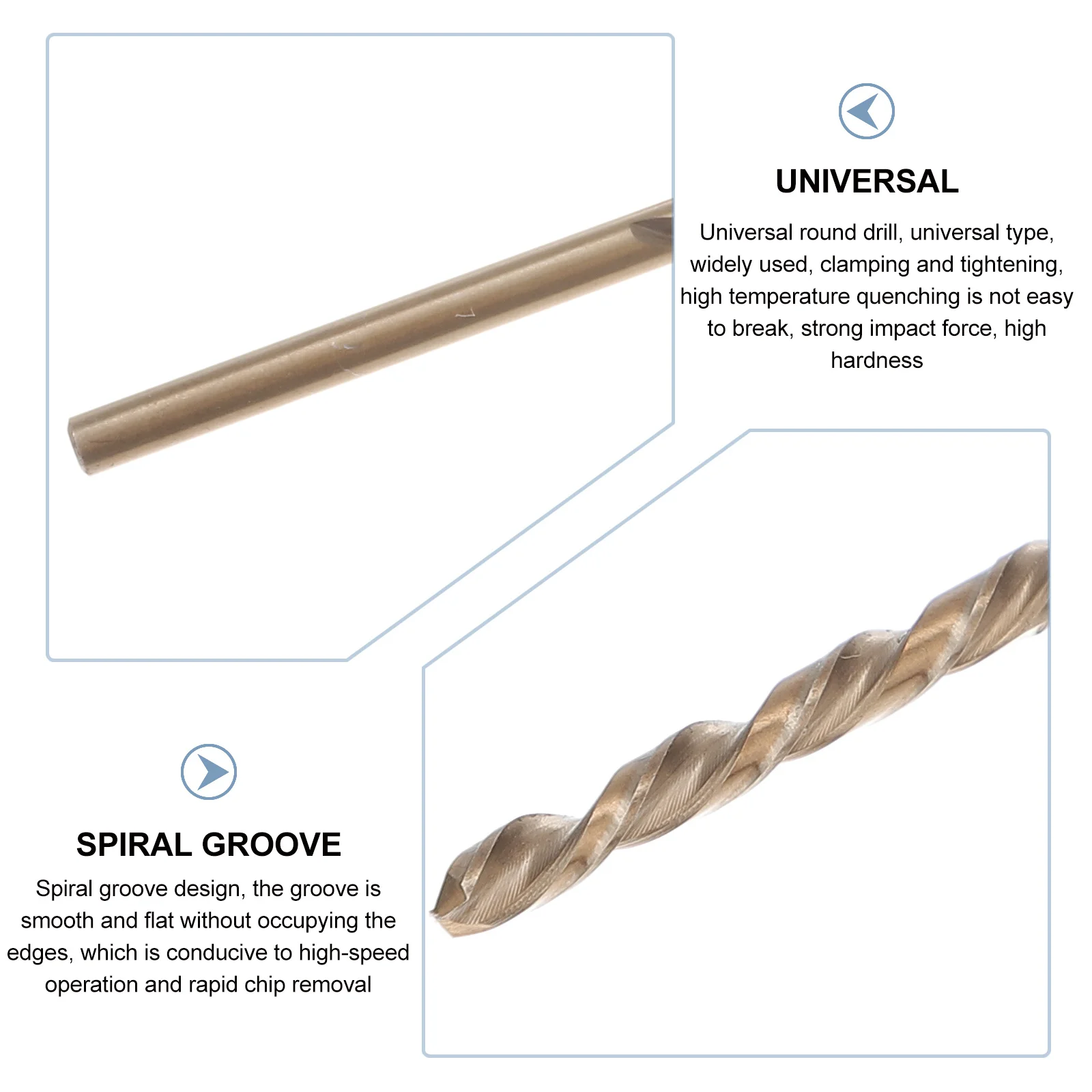 2Pcs 코발트 드릴 비트 강철 스테인레스 구리 알루미늄 정밀 산업용을 위한 고경도 내마모성 금속 드릴 비트