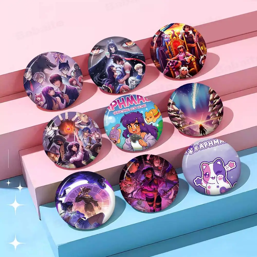 Spiel Aphmau 58mm Nette Serie Pins Lustige Abzeichen Interessante Cartoon Tiere Broschen Rucksack Kleidung Geschenk Zubehör