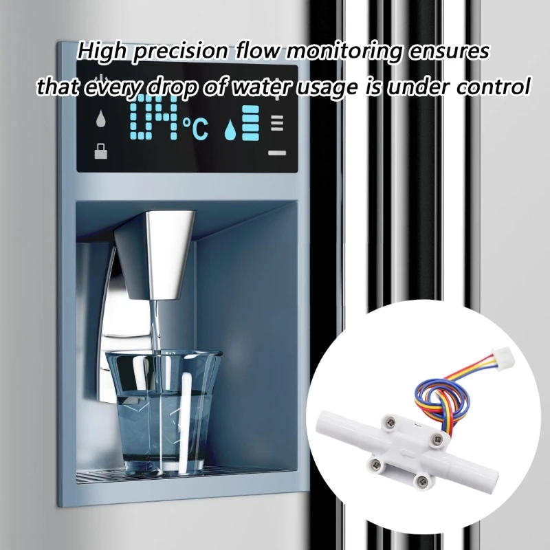   Miniature High Accuracy ABS Mini Hall Effect Flows Meter Quick Connection for Coffee Machine and Drinking Water System