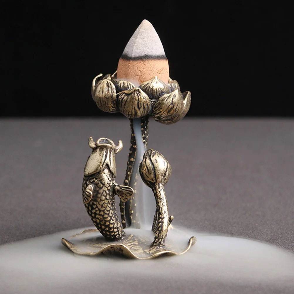 

Brass Craft Censer Decor Incense Burner For Bedroom Study Sauna Home Office Imitation Ancient Lotus Leaf Design