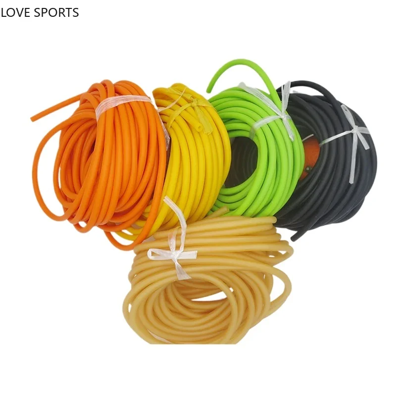 10M Natural Latex Slingshots Rubber Tube Bow Rubber Band Catapult Elastic Part Fitness Bungee Equipment Tool Wholesale 2050 3060