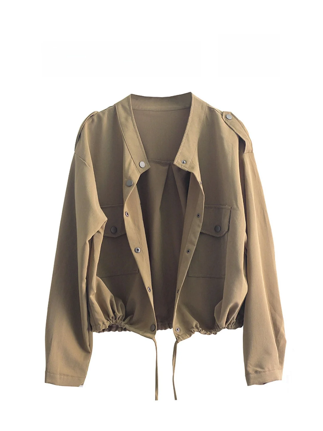 

Spring Autumn 2025 Women's Loose ort Outerwear irt Single Button Tie Waist Design Casual Sle Long Sve Color