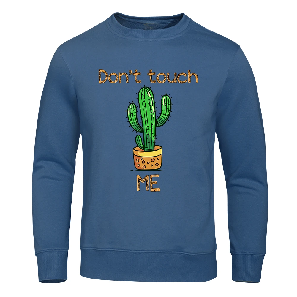 Don'T Touch Me Prickly Cactus Printing Hoodie Fashion Oversize Clothes Warm Soft Crewneck Sweatshirt Casual Fleece Hoody Male