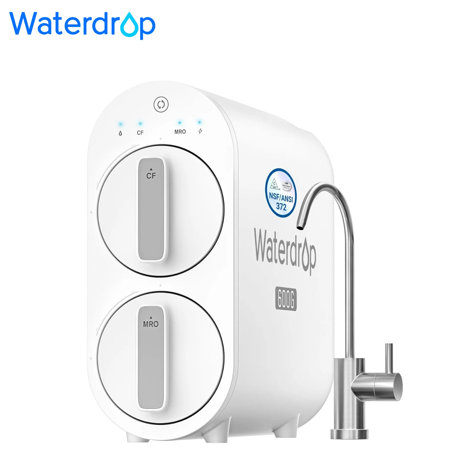 Waterdrop G2P600 Under-Sink RO System, 600 GPD Tankless RO Water Filtration | 7 Stage RO Water Filtration, NSF/ANSI 372 Certified, 2:1 Pure to Drain, TDS Reduction, Under-Sink Reverse Osmosis System