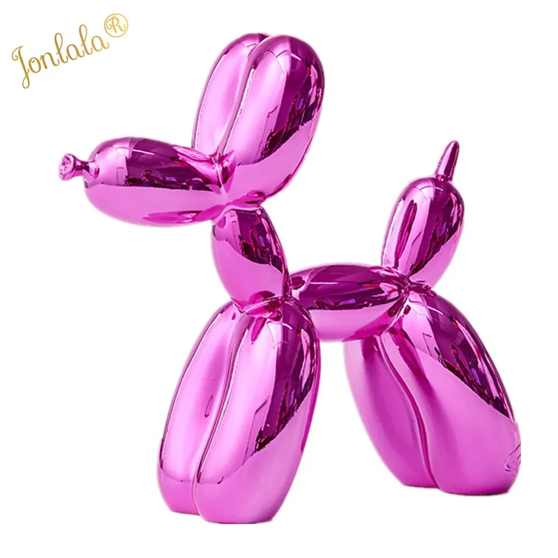 Balloon Dog with Color Box, Plating Shining Statue, Modern Art Sculpture, Home Decoration, Best Xmax Gift, Pattern Design, 42cm