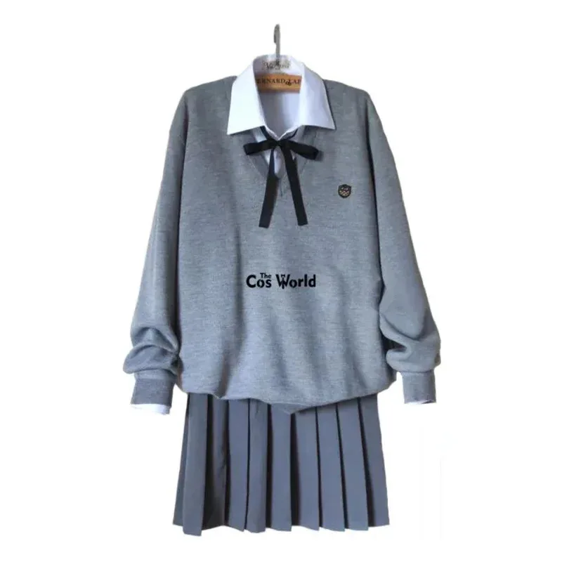 

Autumn Winter Janpan Student JK School Class Uniform Cardigan Sweater Tops Shirt Skirt/Pants Couple Set Lovers Suits Sb;4.f'7;j,