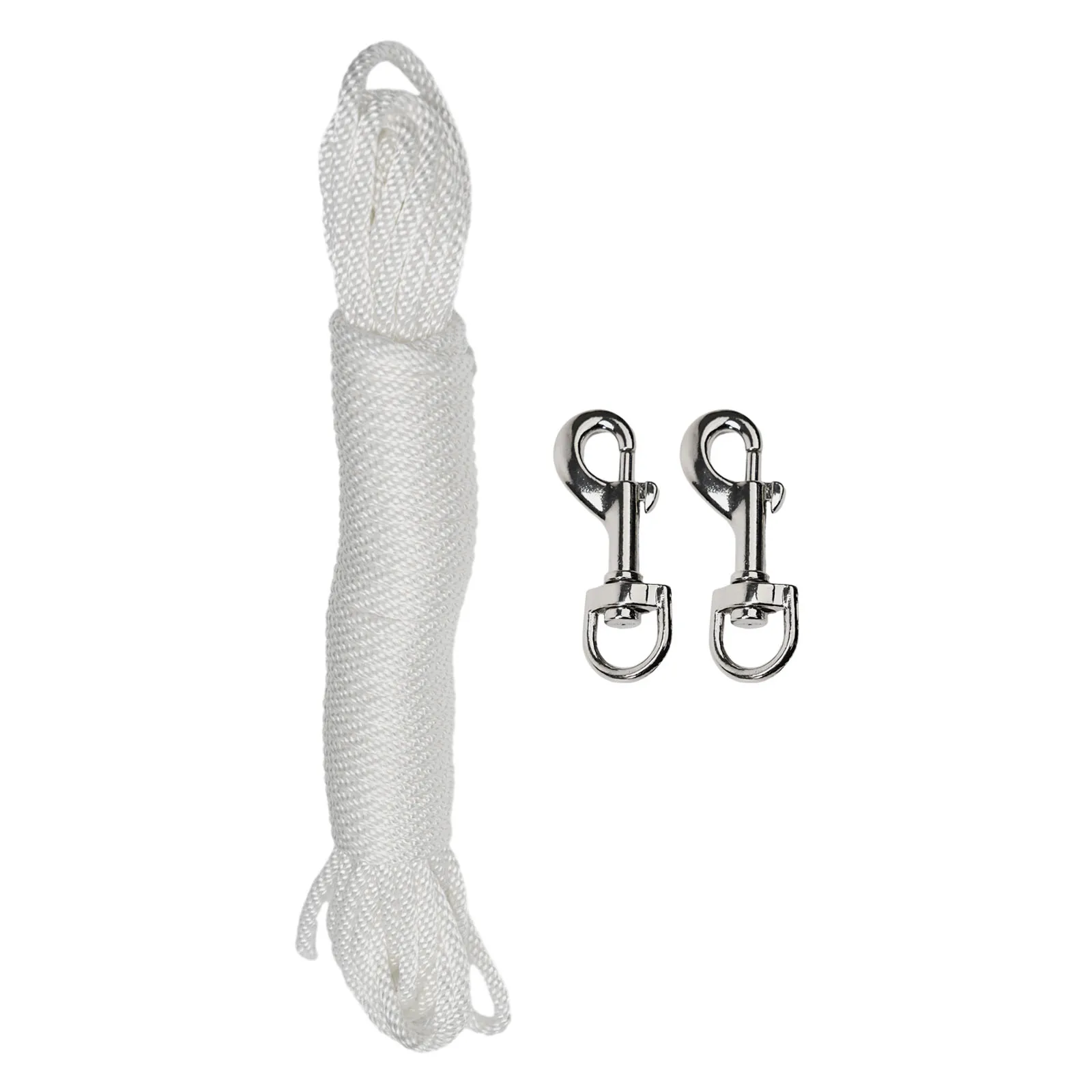 Clips Flag Rope 38 Feet Black Clips Kit Versatile White Halyard Rope Manufacturing Process Nylon Tie Pull Swing