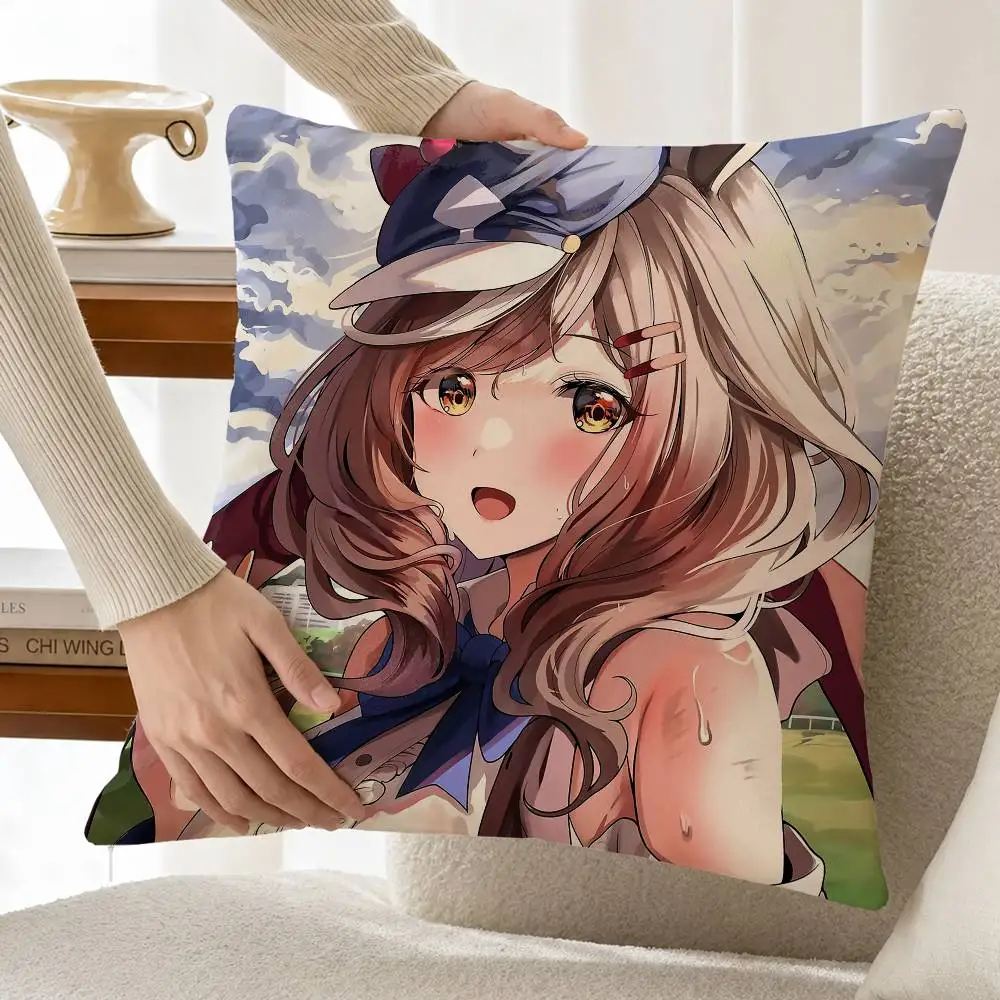 M-Matikanetannhauser U-Umamusume Customizable Square Pillow case Double Sided Print Sofa Bedroom Decor Cushion Cover