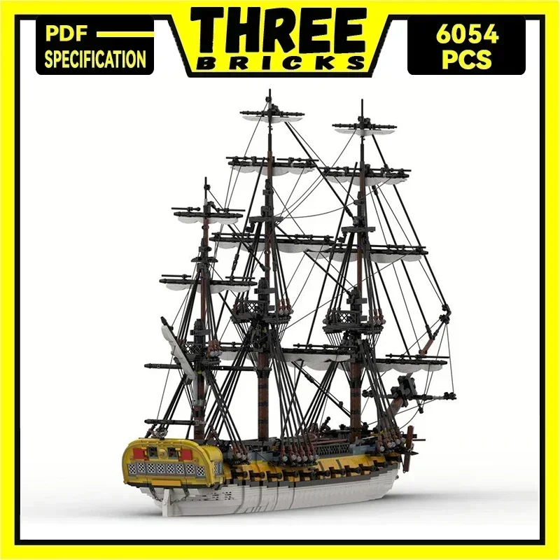 Military Ship Model Moc Building Bricks Spanish Frigate Hermonia Technology Modular Blocks Gift Christmas Toys DIY Sets Assembly