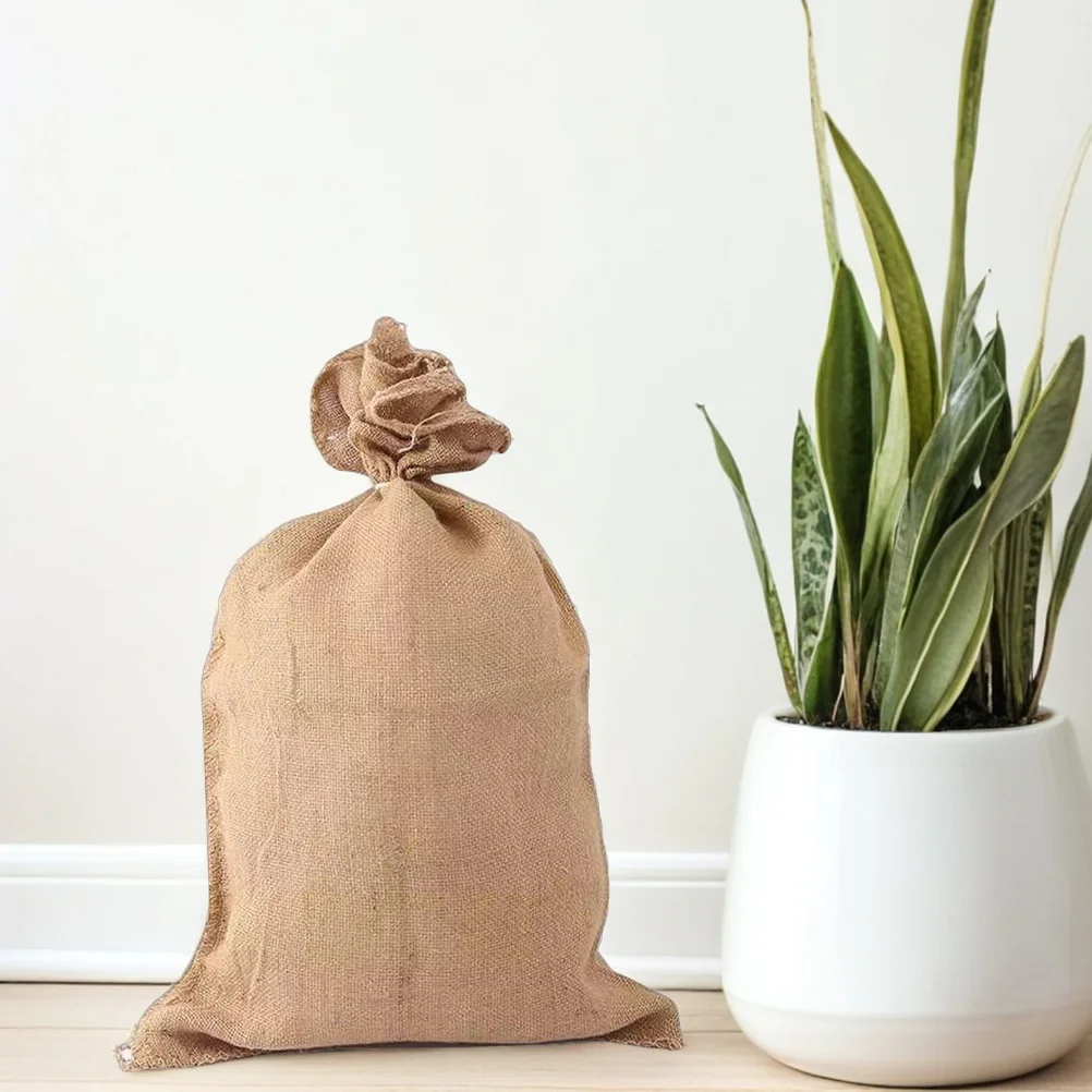 4 Stück Hochwasserschutzbeutel, Jute-Sackleinen-Sandsack für Kartoffelaufbewahrung, robuster Transport, Gemüsesack, Gartenarbeit, Außenbereich