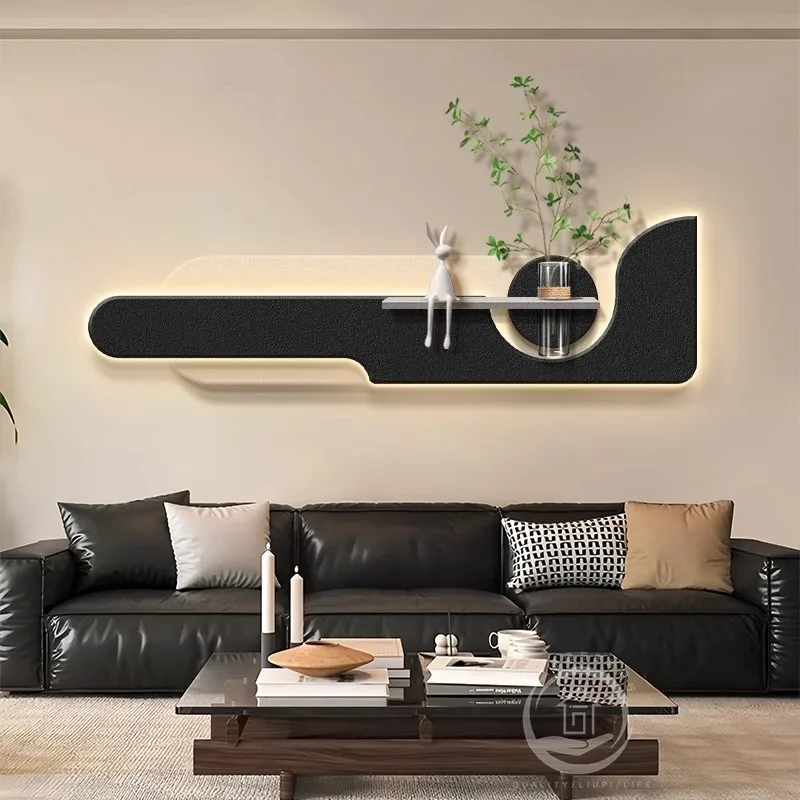 Modern Luxury Living Room Wall Art Abstract Minimalist Sofa Background Painting High End 3D Sandstone Mural
