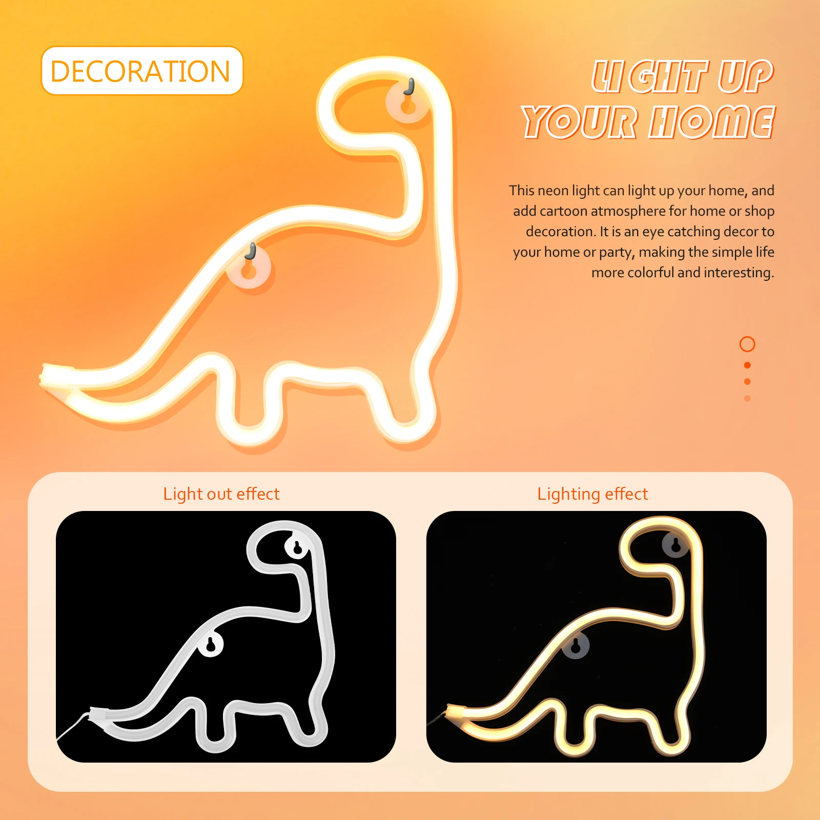 1 set di insegne luminose al neon con dinosauro, lampada a LED, luce notturna decorativa per la casa, bar, feste, camera da letto, decorazioni murali, regalo per festival di Natale