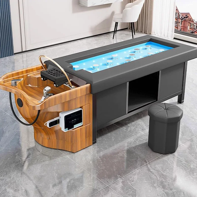 Stylist Hairdressing Head Spa Chairs Water Therapy Chair Washbasin Bed Salon Shampoo Washing Equipment Nail Spa Chaise Coiffure image 2