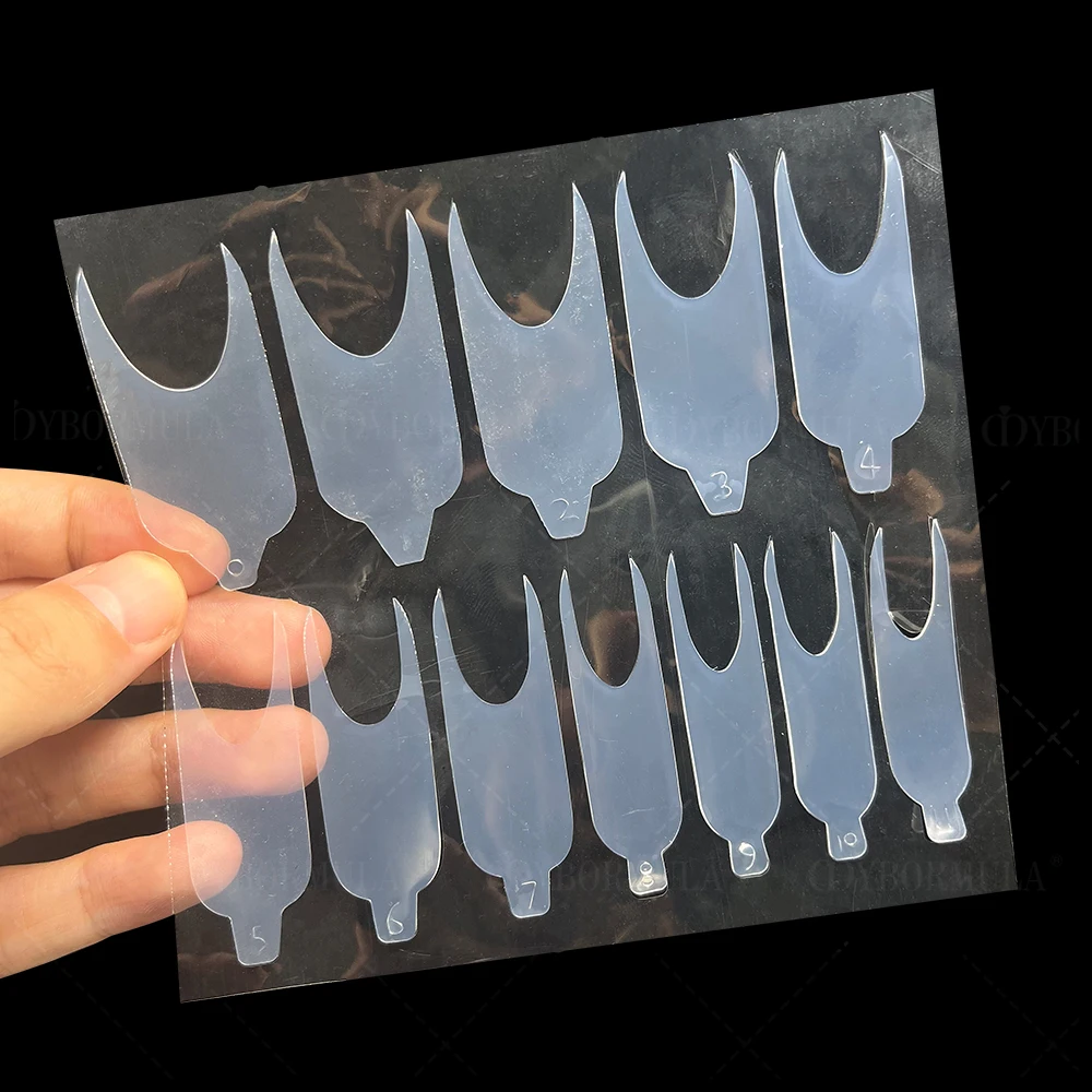 24pcs French Smile Line silicone pad Reusable Nail Mold Duet System Forma Dual form Stickers for extension gel Tool Accessories