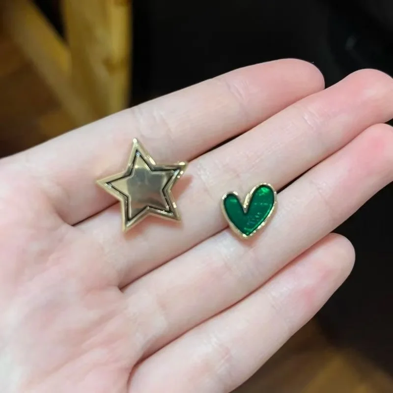 Game The Freak Circus Harlequin Cosplay Pentagram Brooch Heart-shaped Earrings Badge Love Irregular Ear Studs Star  Accessories image 6