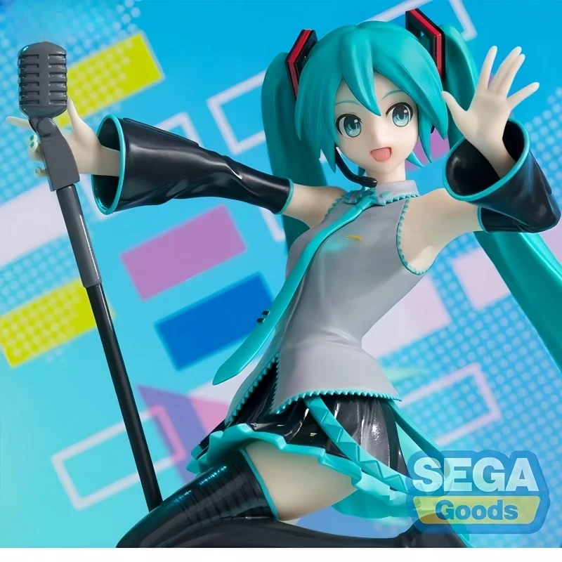 SEGA Original Luminasta Hatsune Miku Project Diva Mega 39's Miku 15th Anniversary Anime Action Figures Model Toys Gift Ornaments