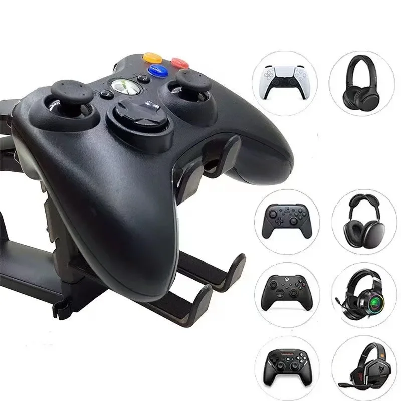 2In1 Gaming Headphone Stand 360 Rotating Gaming Controller Holder Adjustable Desk Edge Hook For Bose Sony Airpods Max X-box - view 4