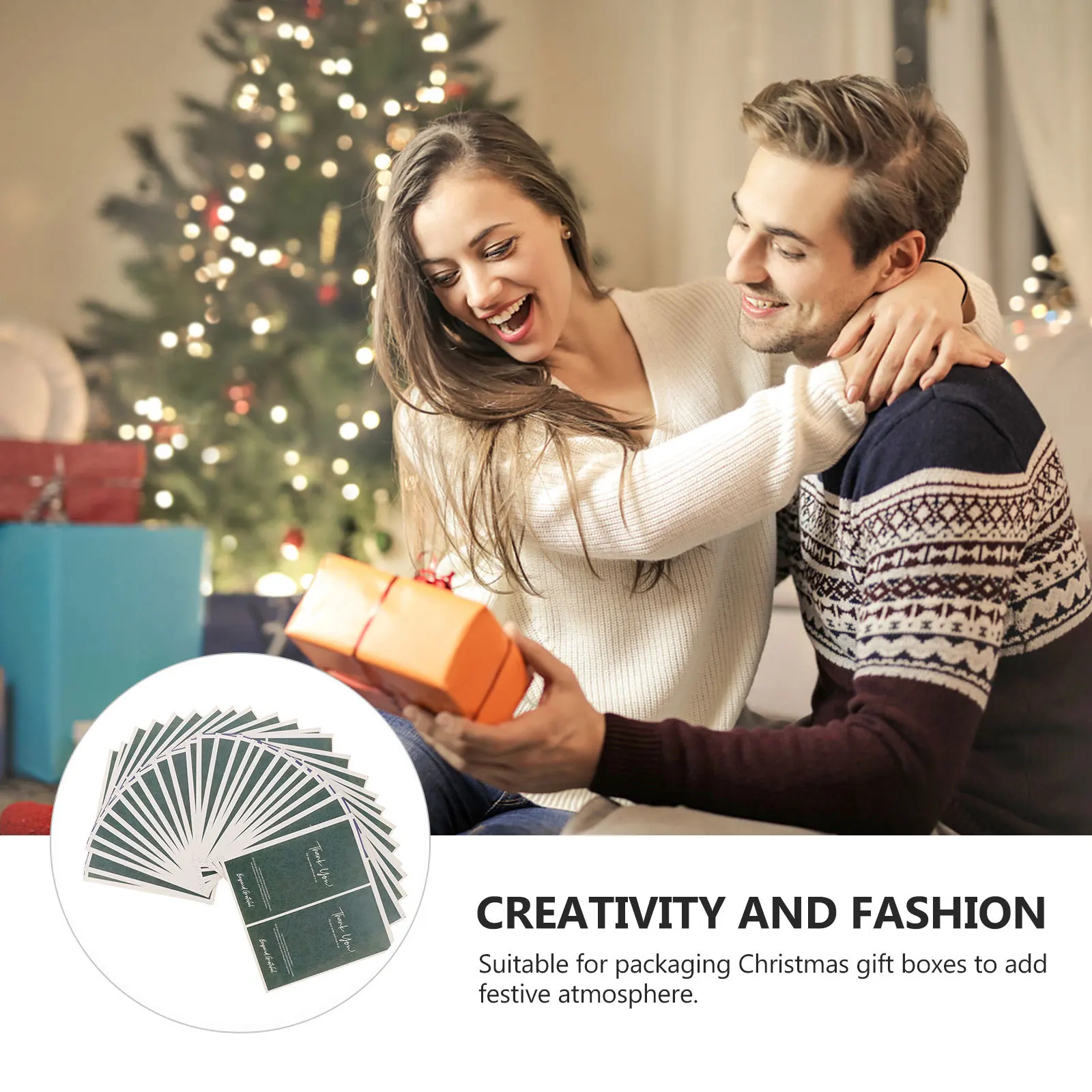 

100Pcs Self Adhesive Gift Box Stickers Sealing Stickers Rectangular Labels for Packaging Wrapping Gift Crafts Wrapping Sticker