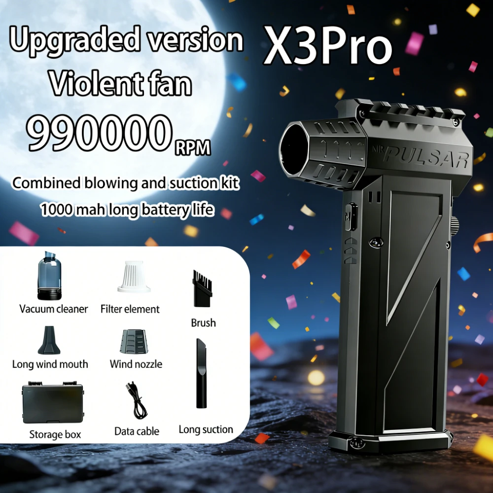 

Мощный турбовентилятор X3Pro Air Blower для очистки компьютеров от пыли, портативный, перезаряжаемый, многофункциональный, ручной, для сушки.