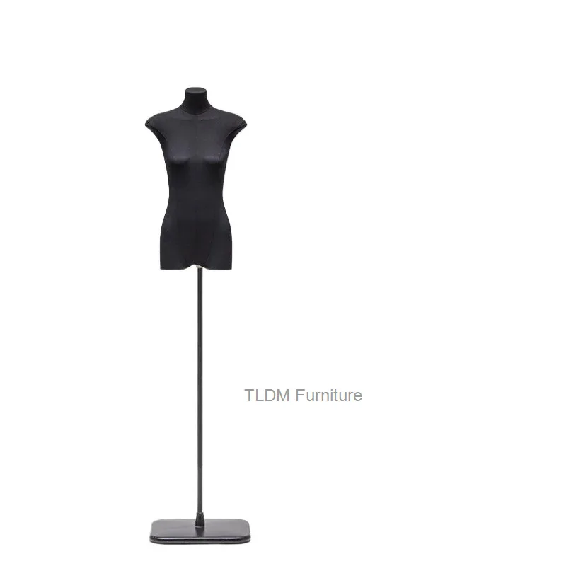 

Black Flat Body Female Mannequin Korean Style Half Torso with Display Stand for Clothing Store Fashion Window Display JT40M