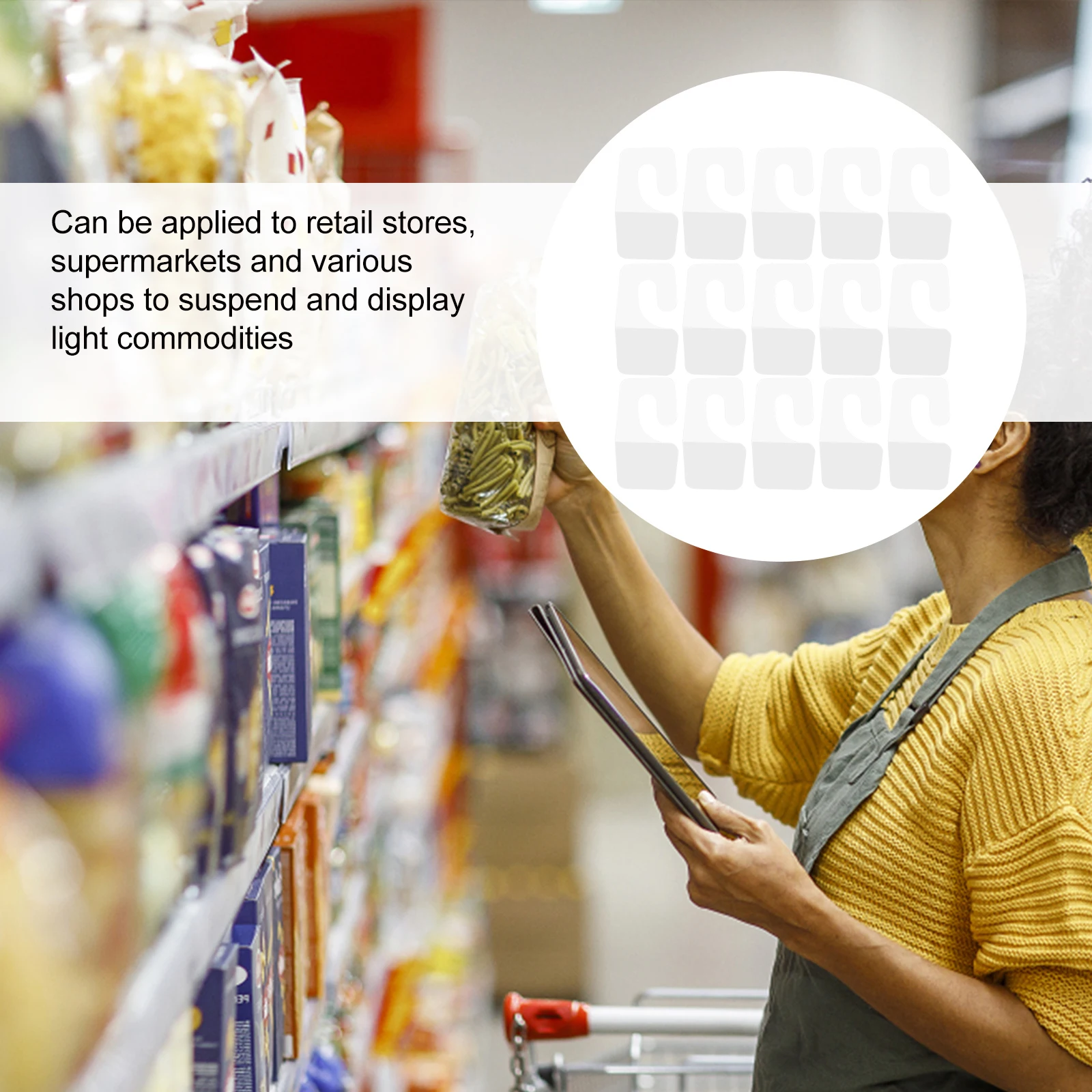 

100pcs Self Adhesive Hanging Tabs Clear Sticky Hooks For Retail Display Pvc Hanger Tags Store Merchandise Organizers