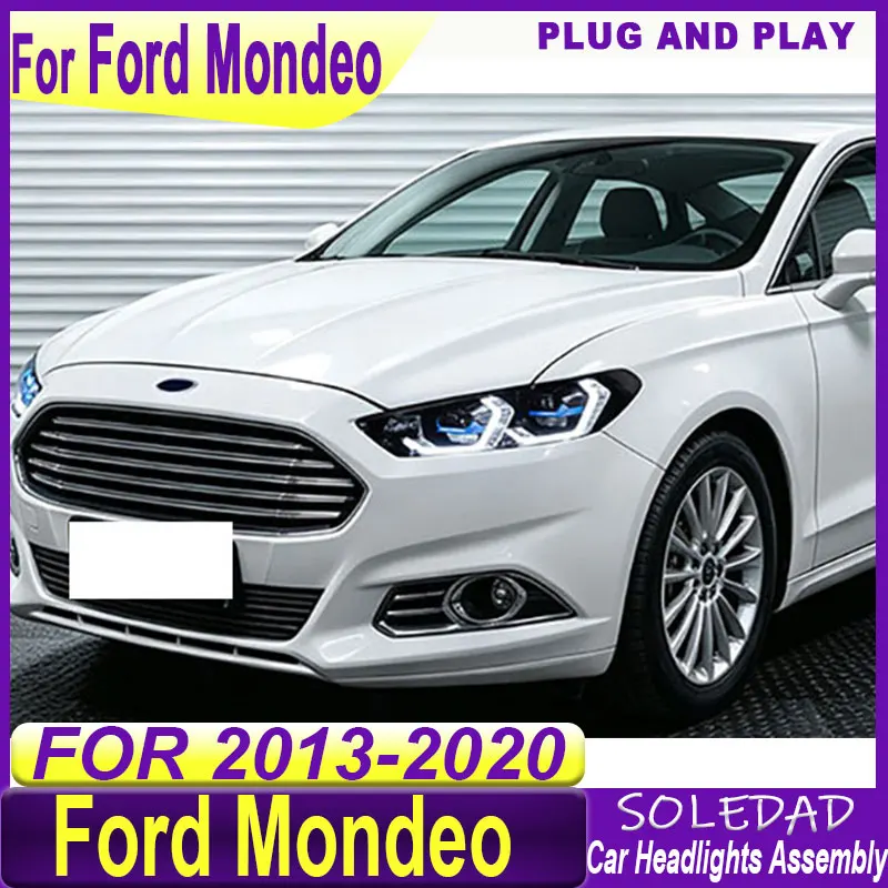 Car headlights For Ford Fusion headlights 2013-2020 Mondeo LED headlights dynamic signal animation DRL modified Headlight