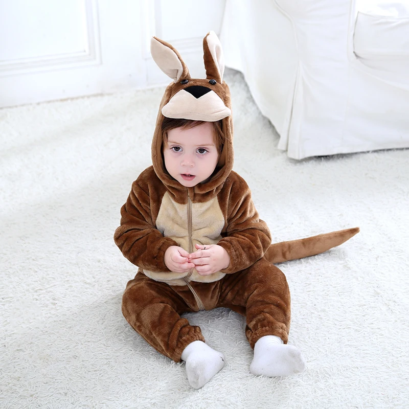 Animal Kangaroo Infant Baby Clothes Boys Girls Romper Halloween Festival Onesie Pajamas Baby Cosplay Costume Party Jumpsuit