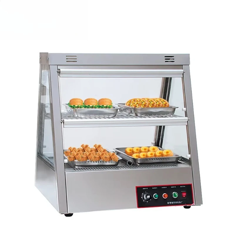 

2-Layer Electric Food Warmer Display Cabinet Commercial Glass Warmer
