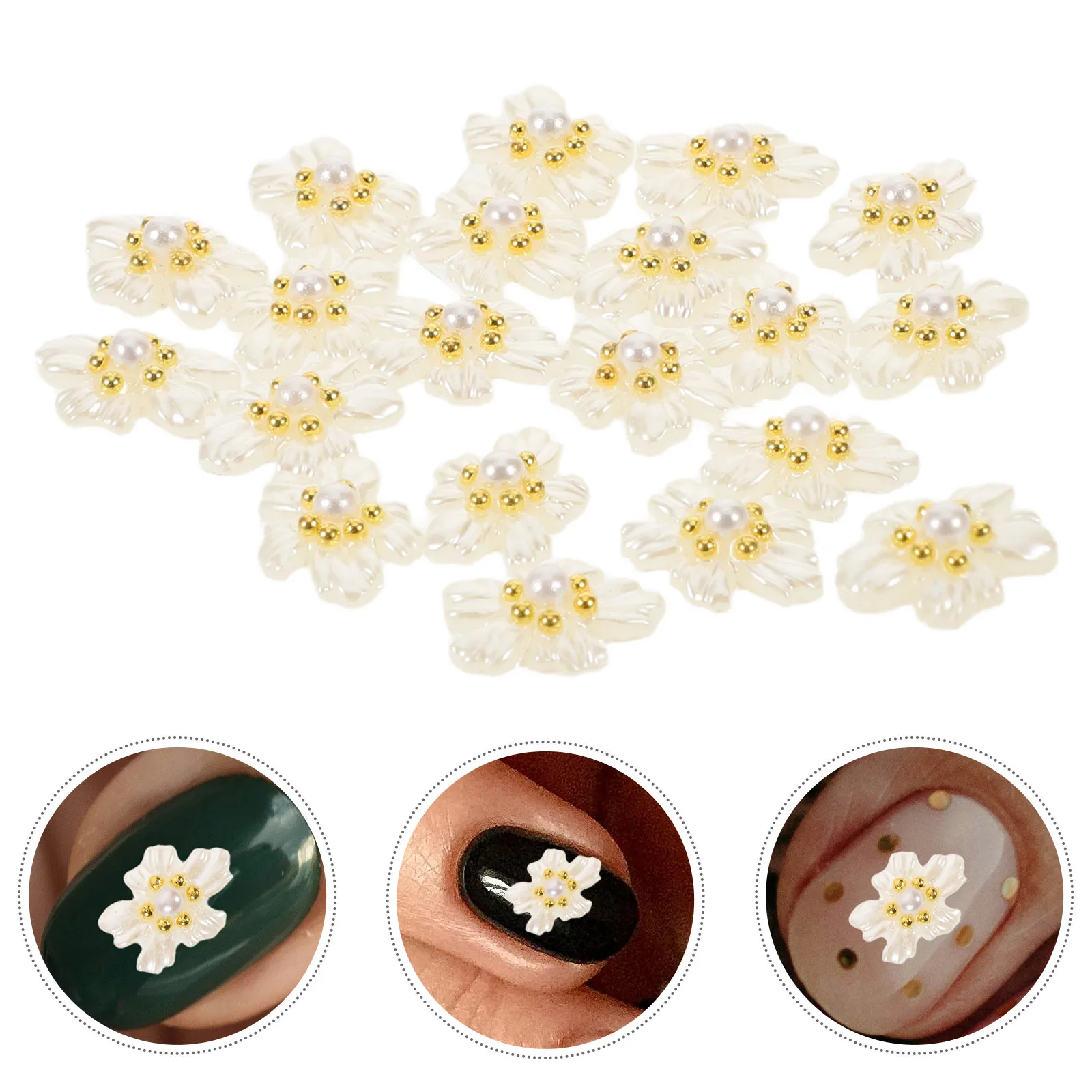 

20 шт., хрустальные подвески в виде цветов, 3D акриловые жемчужные украшения для дизайна ногтей, маникюр «сделай сам», элегантные цветочные аксессуары, маленький шарм, оптовая упаковка