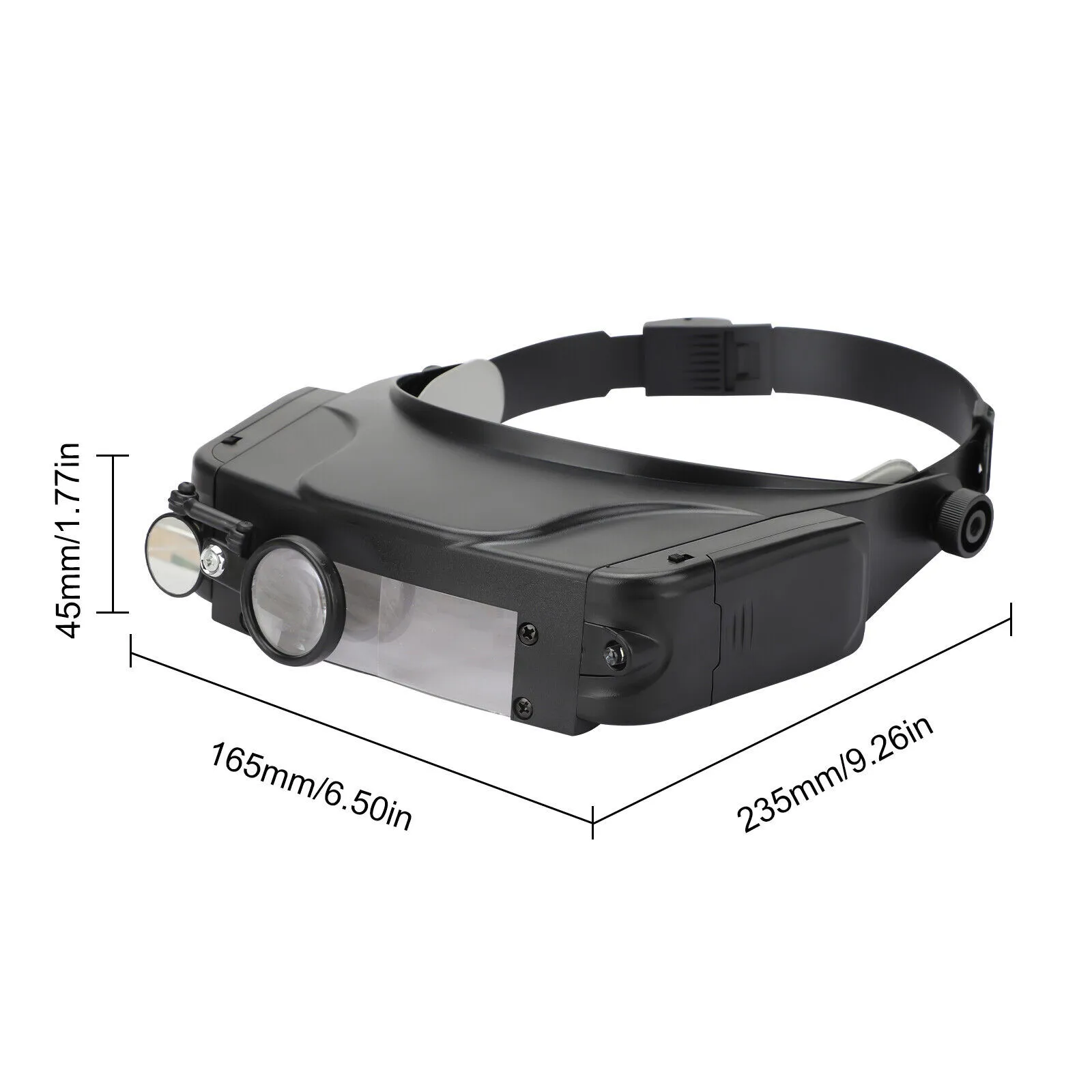 Glasses Loupe Head-mounted With LED Light Magnifier Illuminated Visor Magnifying Glasses Headband Magnifier For Read 1.5X to 11X