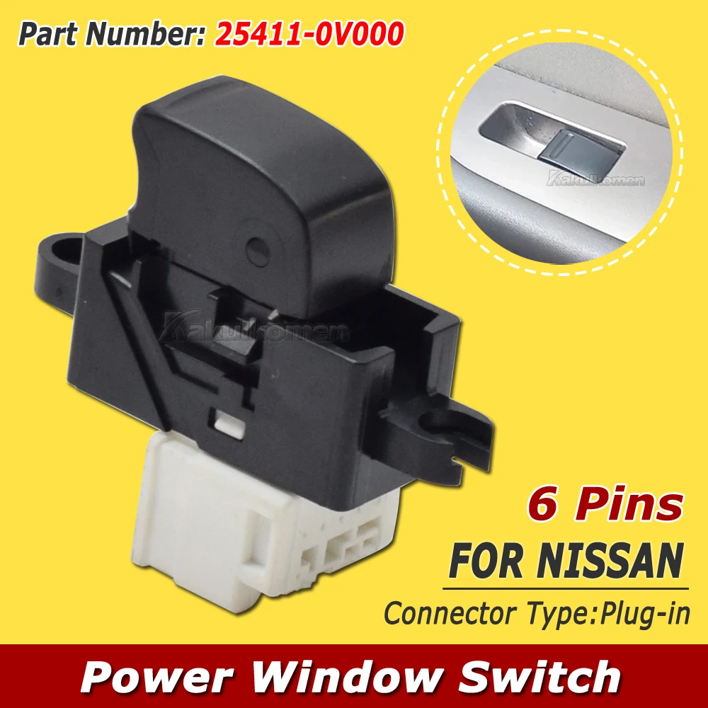 For Nissan Almera II n16 Ixtrial NT30 Almer Classic H16 Qashqai Impreza Electric Power Window Control Switch Button 25411-0V000