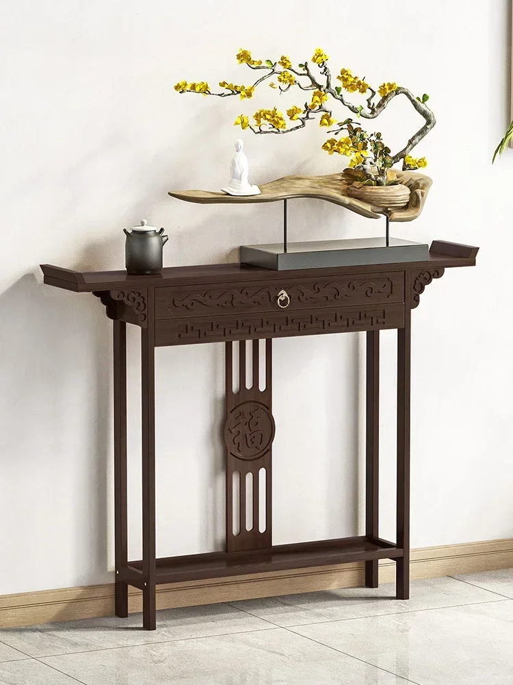 New Chinese Style Porch Desk Super Narrow Porch Desk Case For Desk To Rely On Wall Long Ark Modern And Contracted