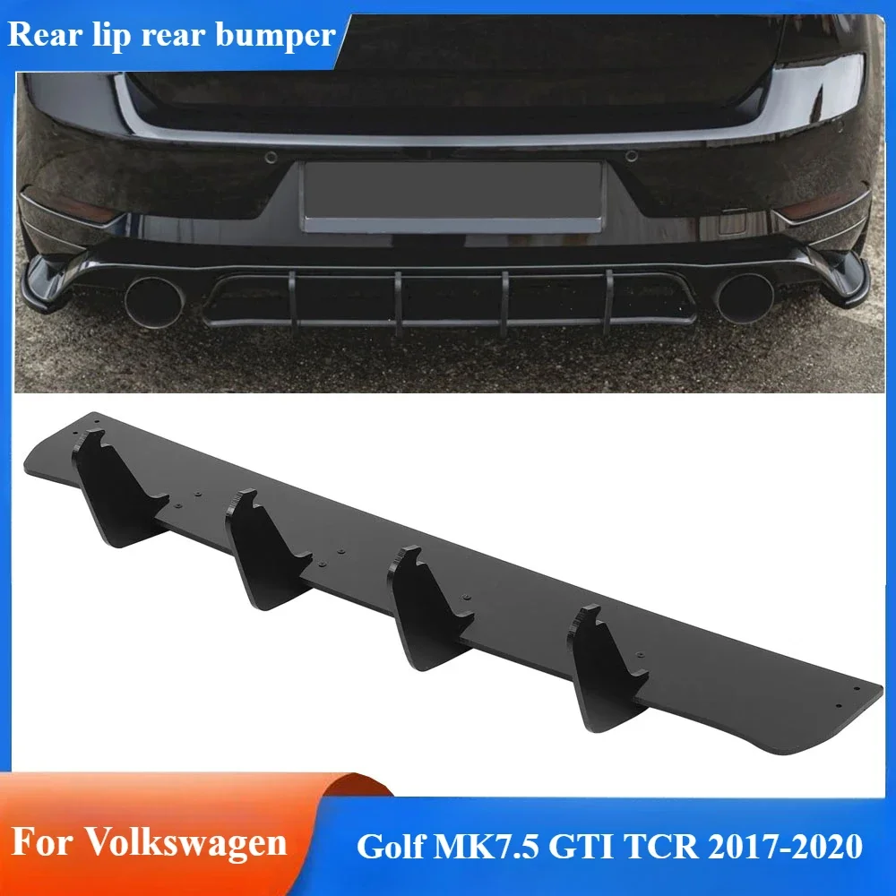 

For Volkswagen Golf MK7.5 GTI TCR 2017-2020 Gloss Black Maxton Style Rear Bumper Diffuser Valance