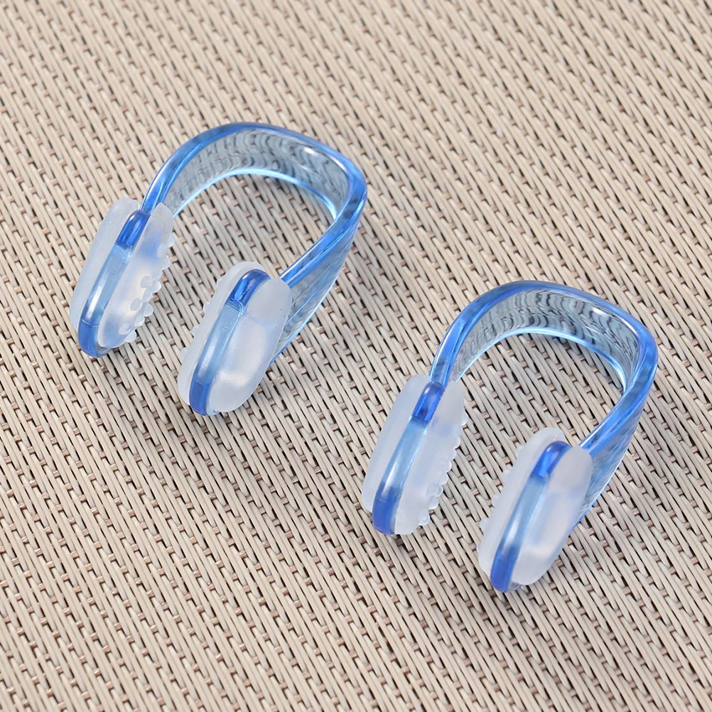 3 قطع مشبك أنف مريح للسباحة، مادة Tpe ممتازة، تصميم مضاد للتسرب للسباحين البالغين، تدريب على حمام السباحة باللون الأزرق #5