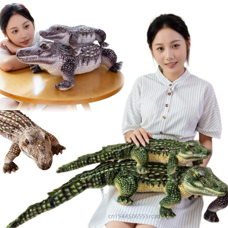 

68/96 см имитация крокодила с длинным хвостом, плюшевая кукла, реалистичная полоса, рептилия, крокодил, мягкая игрушка, домашний декор, подарок для детей