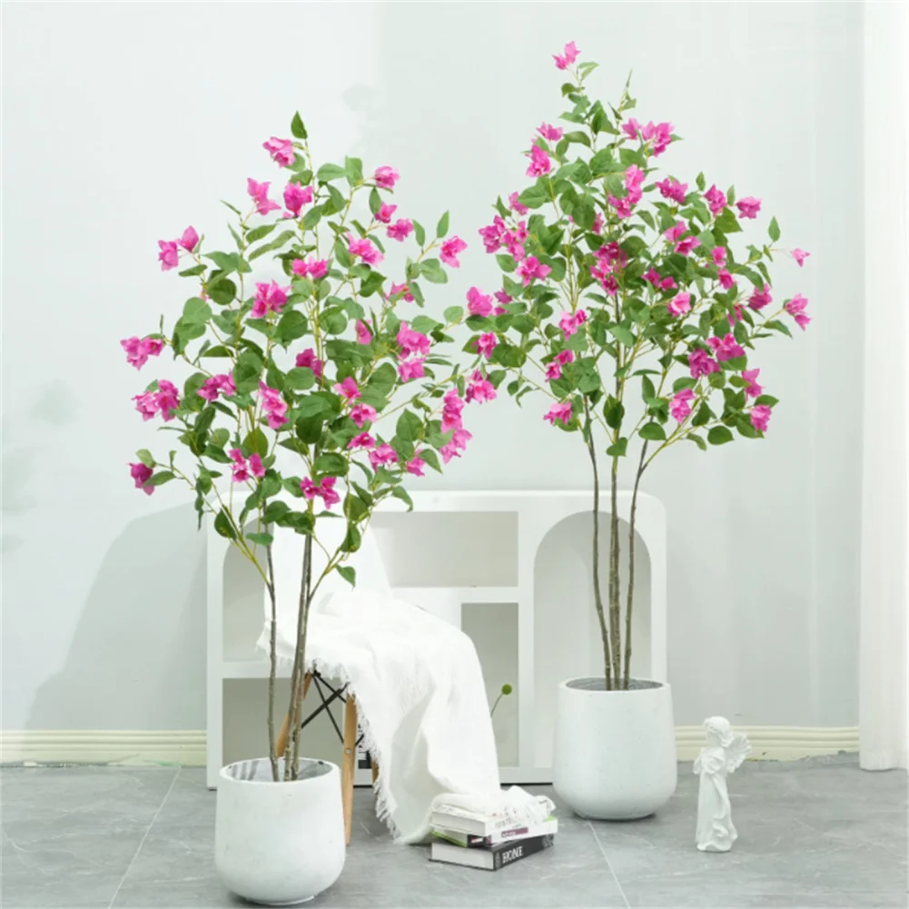 4FT Artificial Tree with Real Touch Leaves, Nearly Natural Green Plant Bougainvillea Tree for Photography Studio Decoration