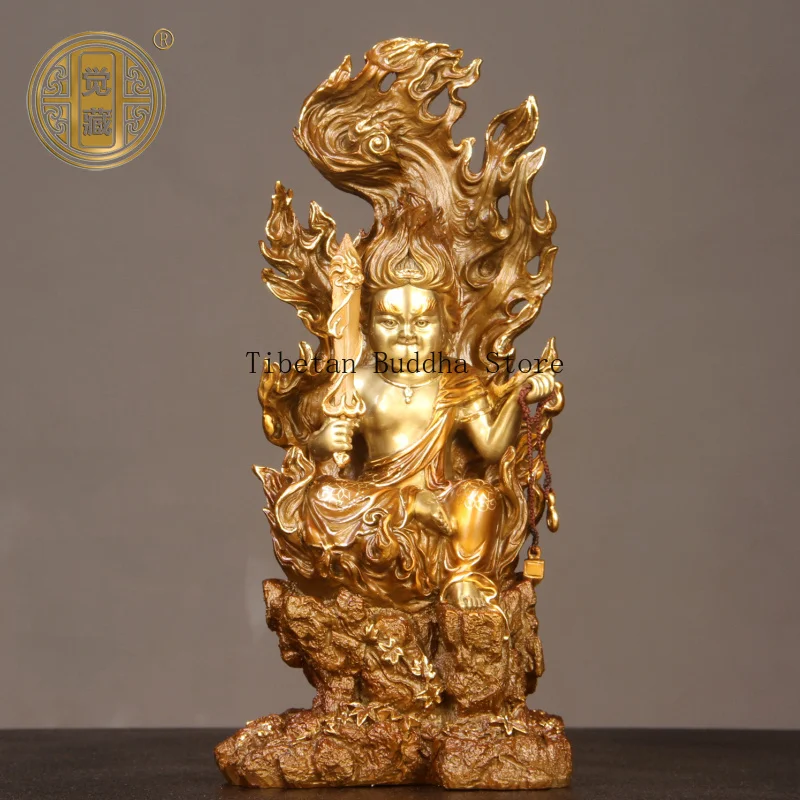 Brass Motionless Mingwang Buddha Statue Ornament, Zodiac Chicken Benming Buddha Tang Mi Buddha Statue Home Crafts