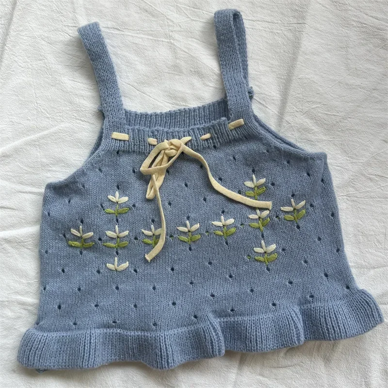 

Girl Cute Sweet Knitted Sweater Vest Christmas Kids Fall Clothes Baby Girls Knitted Sweater Vest Kawaii Flower Pink Vest Toddler