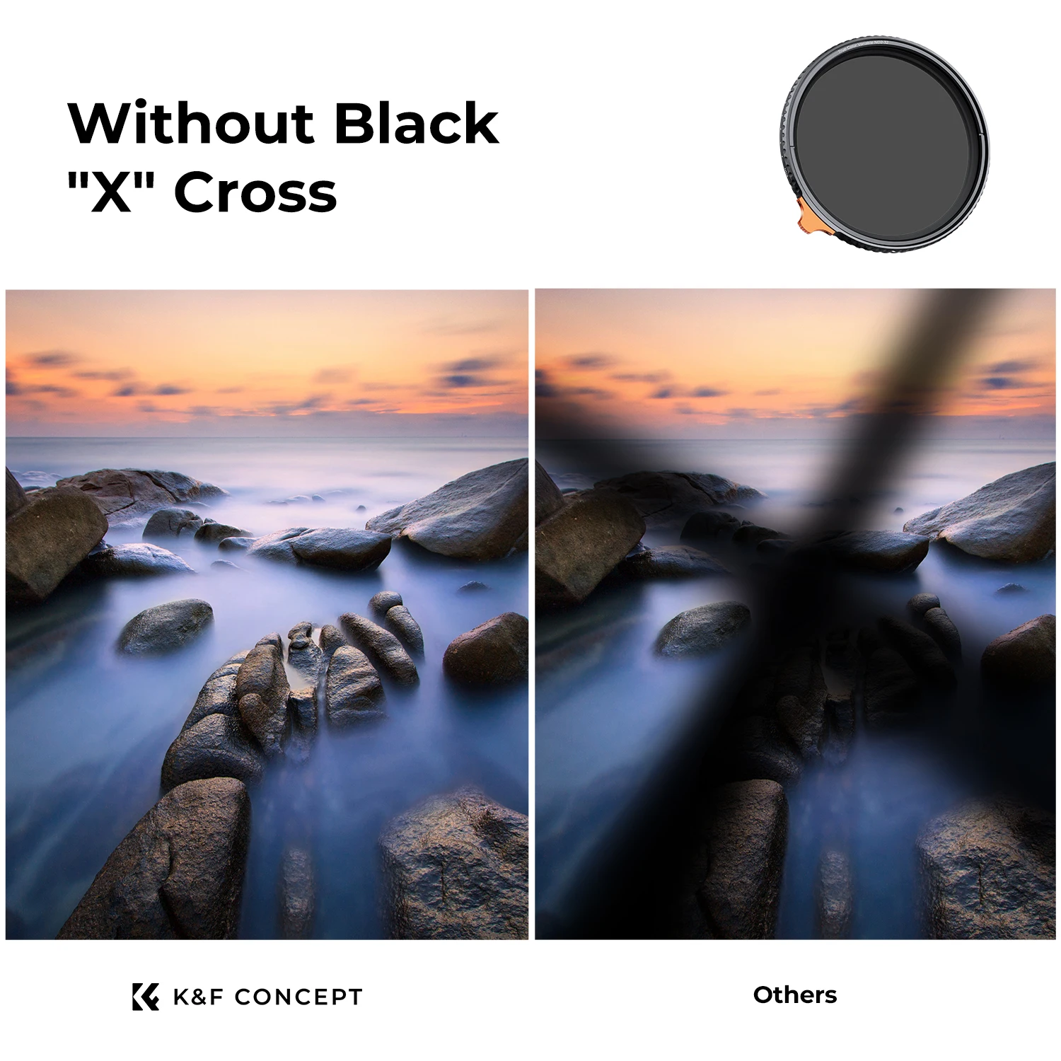 K&F Concept Nano-X Series True Color Fader Variable ND2-32 ND Filter for Camera Lens 49mm 52mm 55mm 58mm 67mm 72mm 77mm 82mm