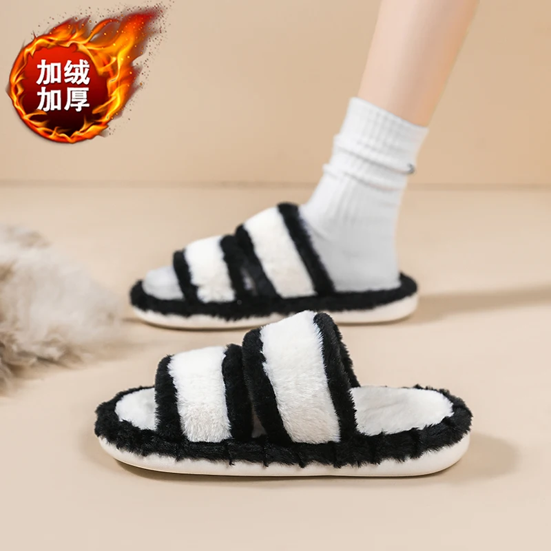 

Тапочки Пушистые домашние тапочки Женские домашние модные шлепанцы Eva Cross Мягкая обувь на плоской подошве