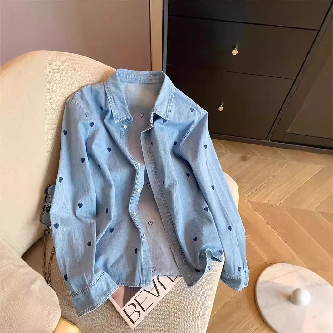 Women's shirt patchwork round neck long sleeved T-shirt women's spring and autumn fashion design sense versatile top